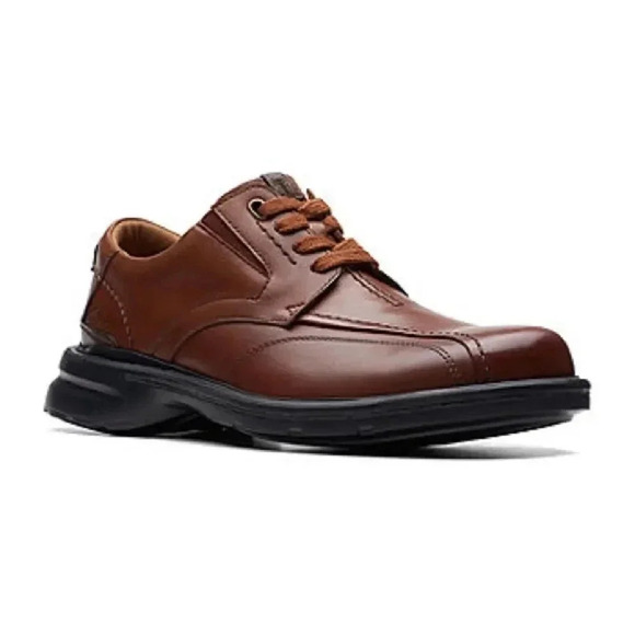 Clarks Mens GESSLER LACE Brown Leather Lace Derby Shoes Shoes NWOT 12 - Picture 3 of 9